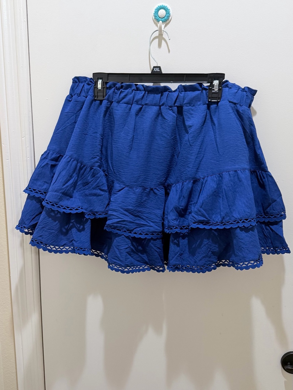 Ruffled Tiered Mini Skirt in Vibrant Royal Blue